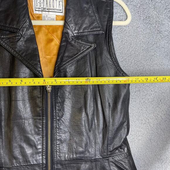 Vintage Leather Vest Womens Medium BB DAKOTA by BP NORDSTROM Black - Picture 3 of 16